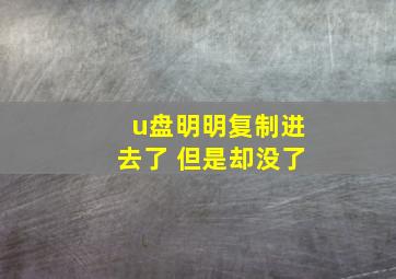 u盘明明复制进去了 但是却没了